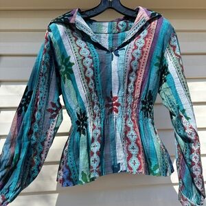 Vintage handmade Multicolor Striped Women's Top